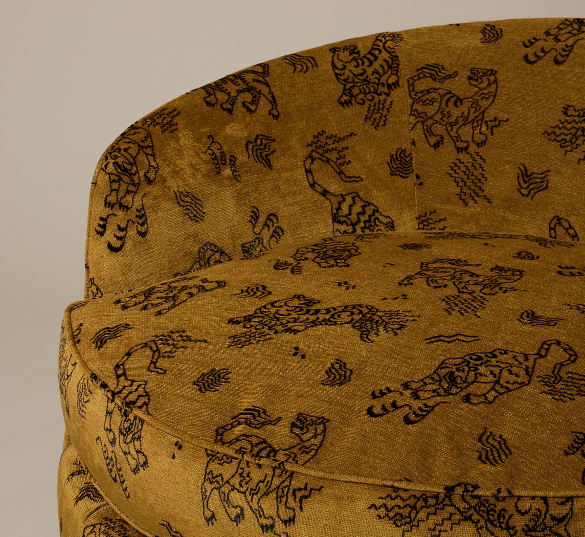 OVERSIZED ADRIAN PEARSALL SWIVEL LOUNGE CHAIR IN KINABALU VELVET