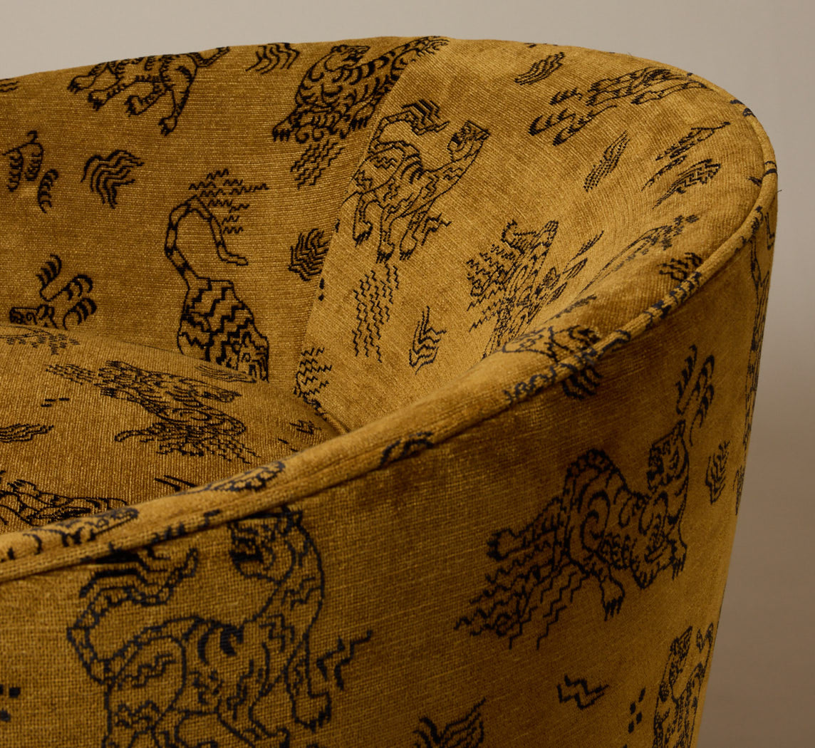 OVERSIZED ADRIAN PEARSALL SWIVEL LOUNGE CHAIR IN KINABALU VELVET