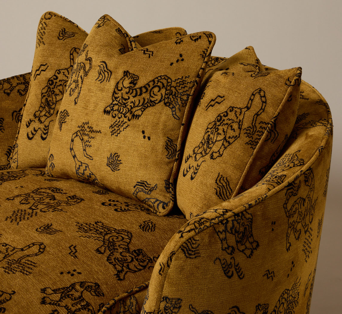 OVERSIZED ADRIAN PEARSALL SWIVEL LOUNGE CHAIR IN KINABALU VELVET