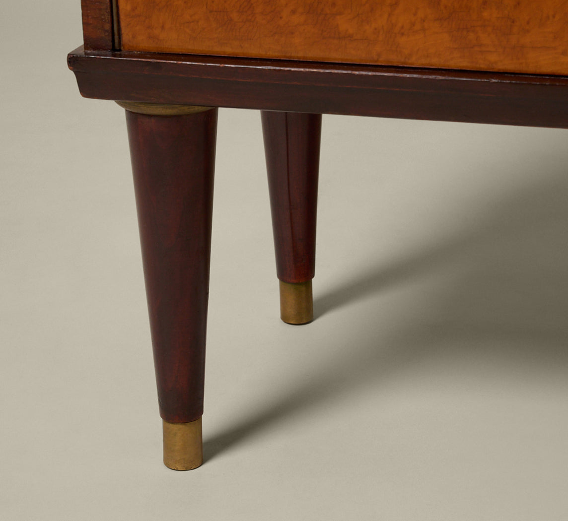 1930S ITALIAN ART DECO CURVED BURLWOOD CABINET