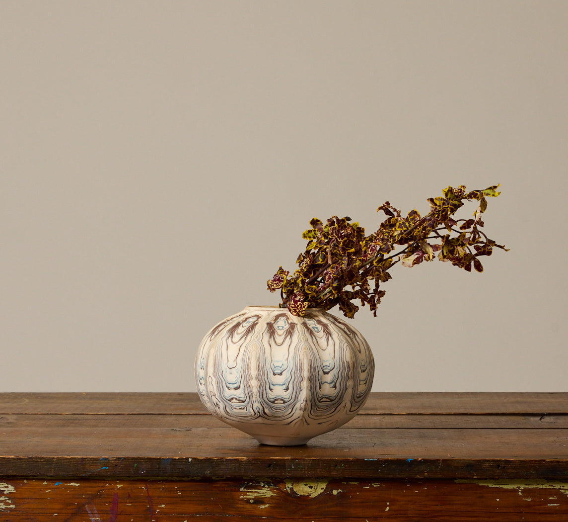STUDIO ART MARBLED NERIKOMI VASE