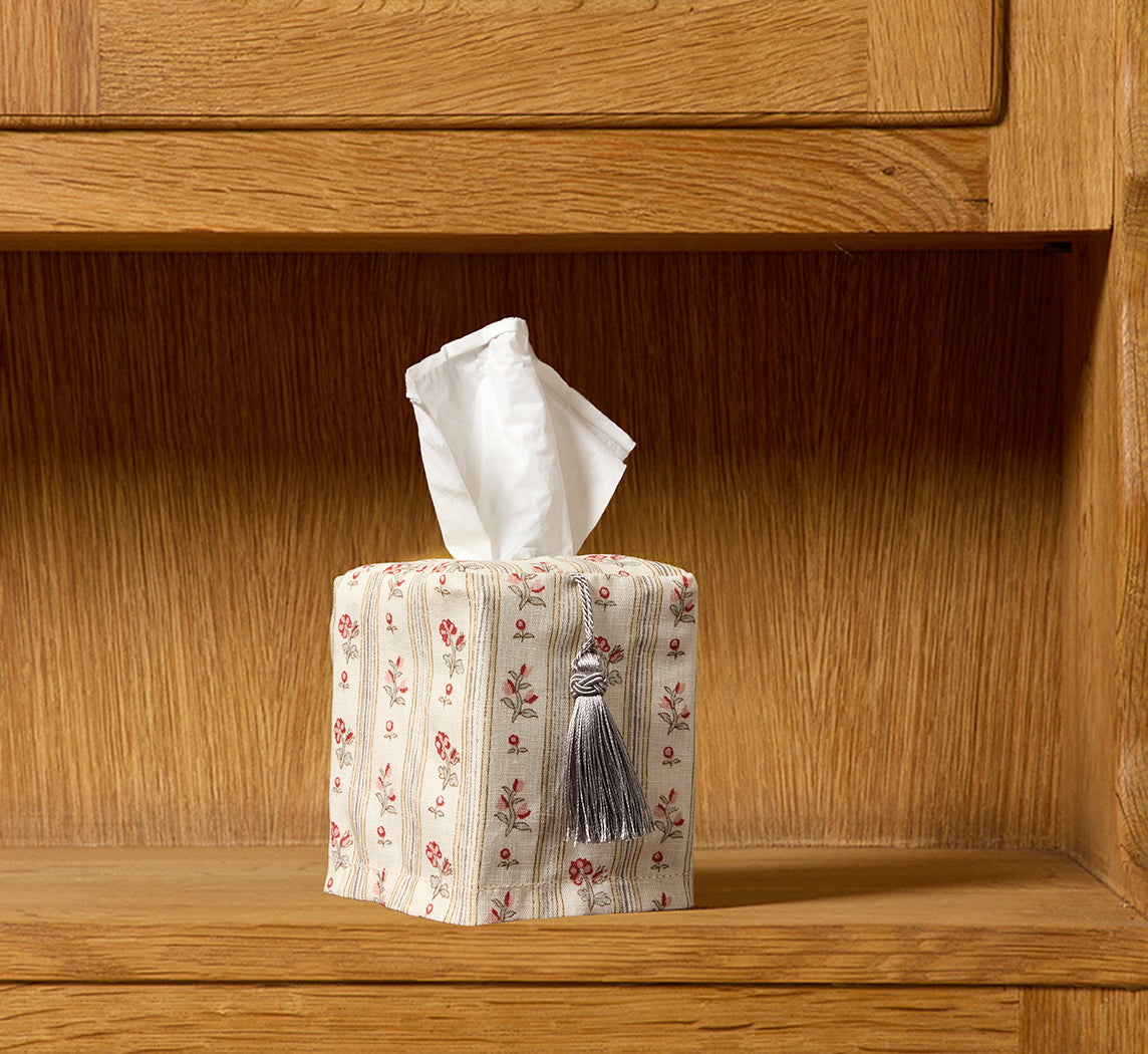 PIERCE & WARD WILDFLOWER STRIPE TISSUE BOX COVER