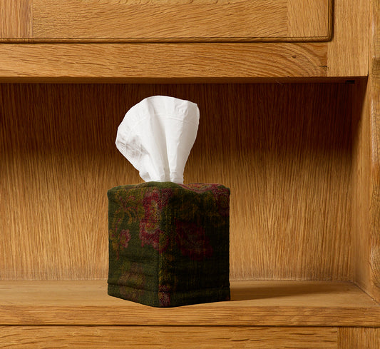 PIERCE & WARD MOSS FLORAL TISSUE BOX COVER