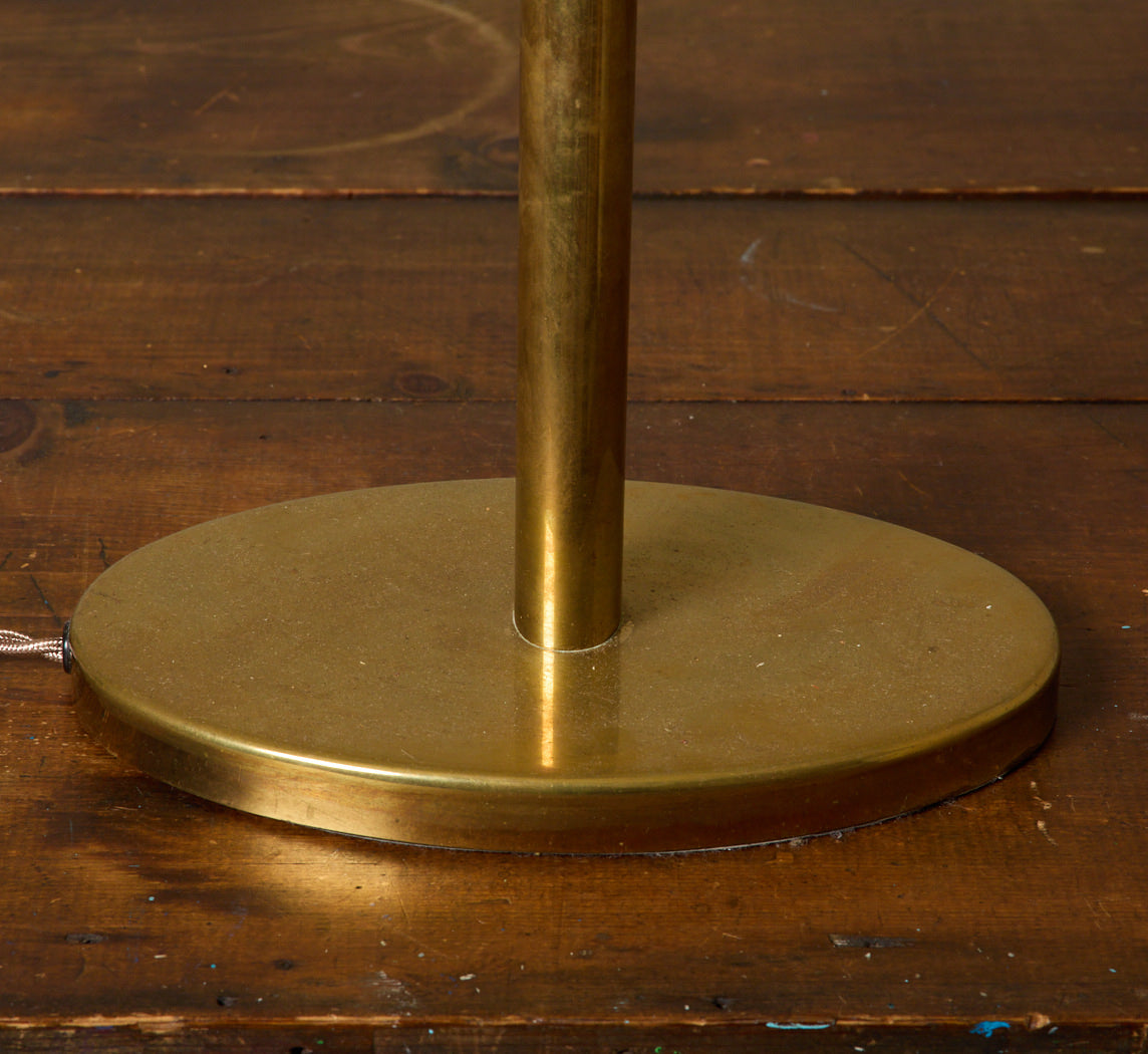 MODERNIST BRASS & GLASS TABLE LAMP BY NATHALIE GRENON FOR FONTANA ARTE