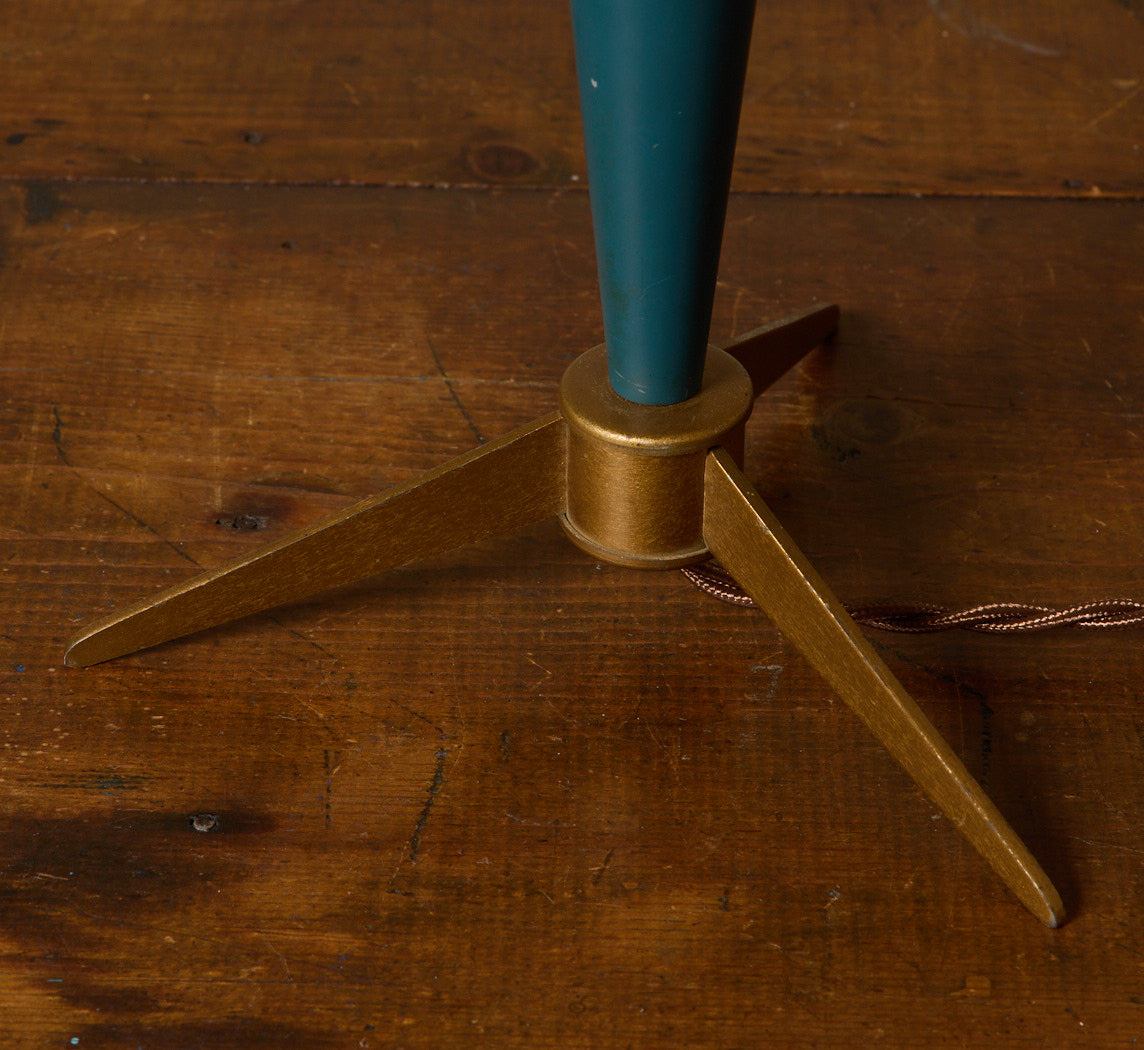1950S GREEN TRIPOD LAMP BY LUIS KALFF