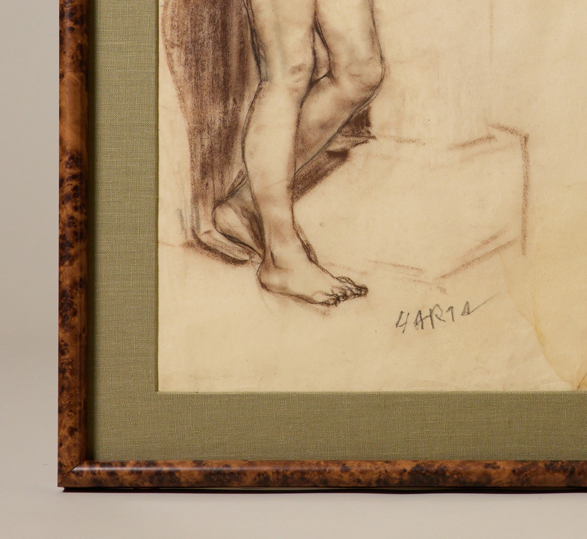 EARLY 20TH CENTURY VIENNESE STANDING NUDE FIGURE STUDY BY FELIX ALBRECHT HARTA (1884-1967)