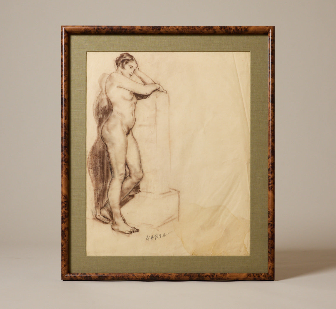 EARLY 20TH CENTURY VIENNESE STANDING NUDE FIGURE STUDY BY FELIX ALBRECHT HARTA (1884-1967)