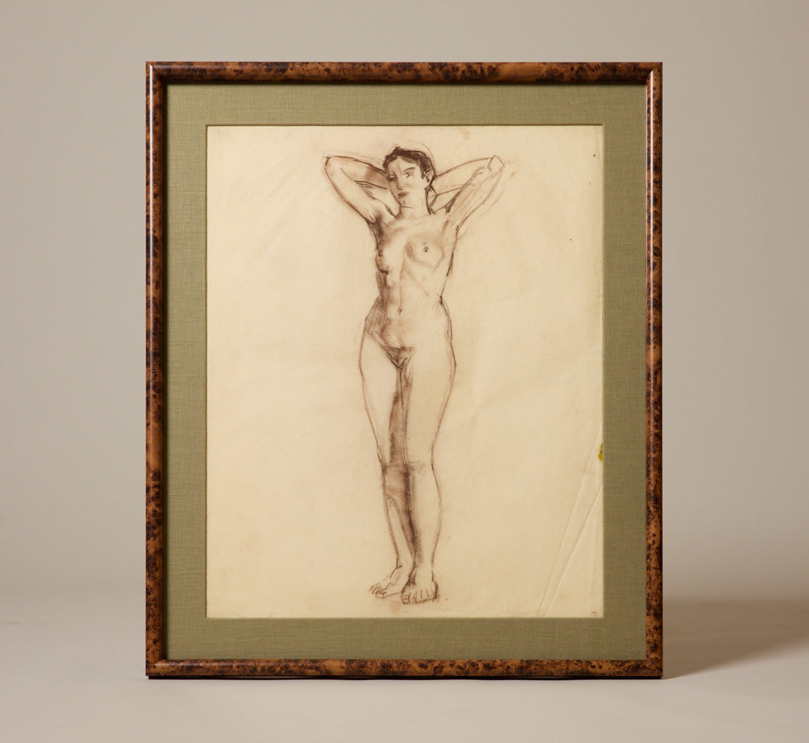 EARLY 20TH CENTURY VIENNESE POSED NUDE FIGURE STUDY BY FELIX ALBRECHT HARTA (1884-1967)