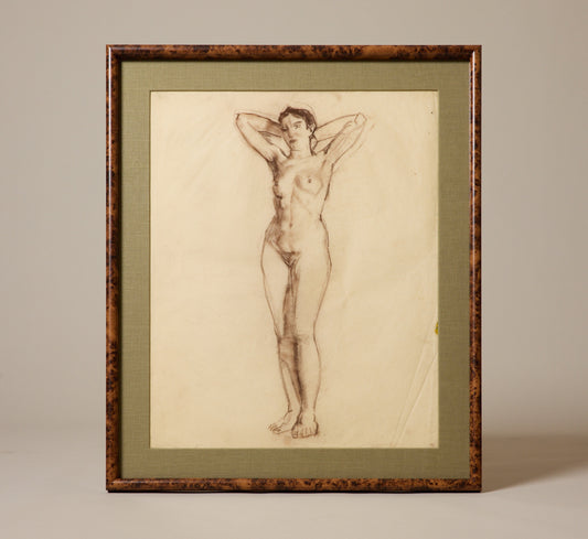 EARLY 20TH CENTURY VIENNESE POSED NUDE FIGURE STUDY BY FELIX ALBRECHT HARTA (1884-1967)