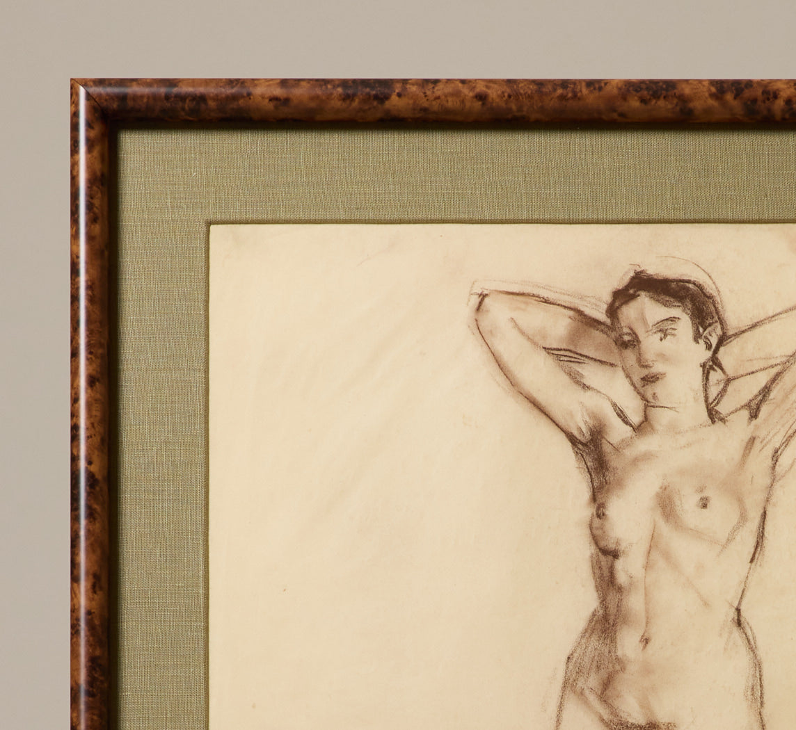 EARLY 20TH CENTURY VIENNESE POSED NUDE FIGURE STUDY BY FELIX ALBRECHT HARTA (1884-1967)