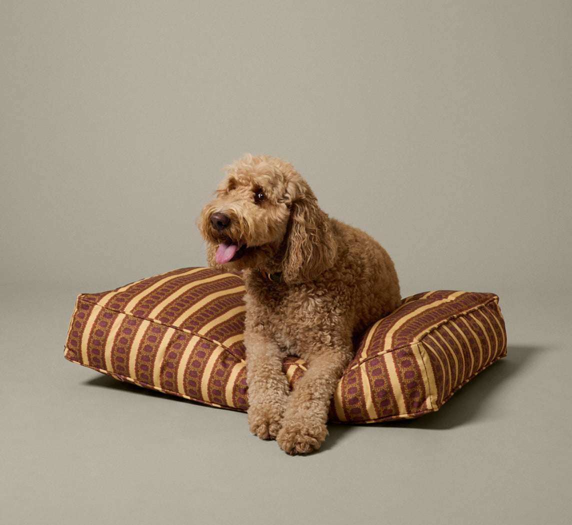 PIERCE & WARD DOG BED IN ROSE STRIPE (MULTIPLE SIZES)