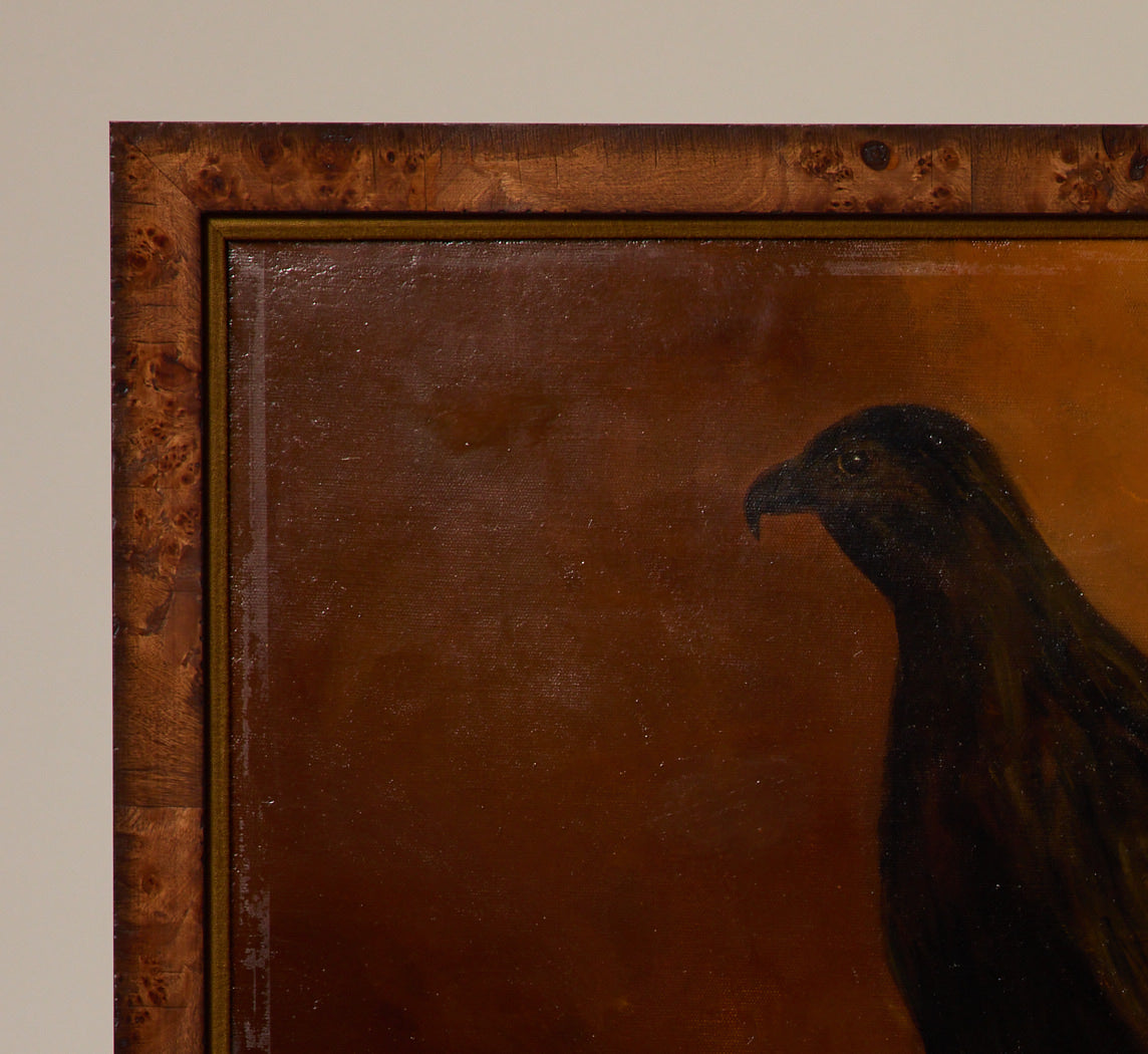 EARLY 19TH CENTURY AMERICAN SCHOOL PERCHED HAWK PORTRAIT
