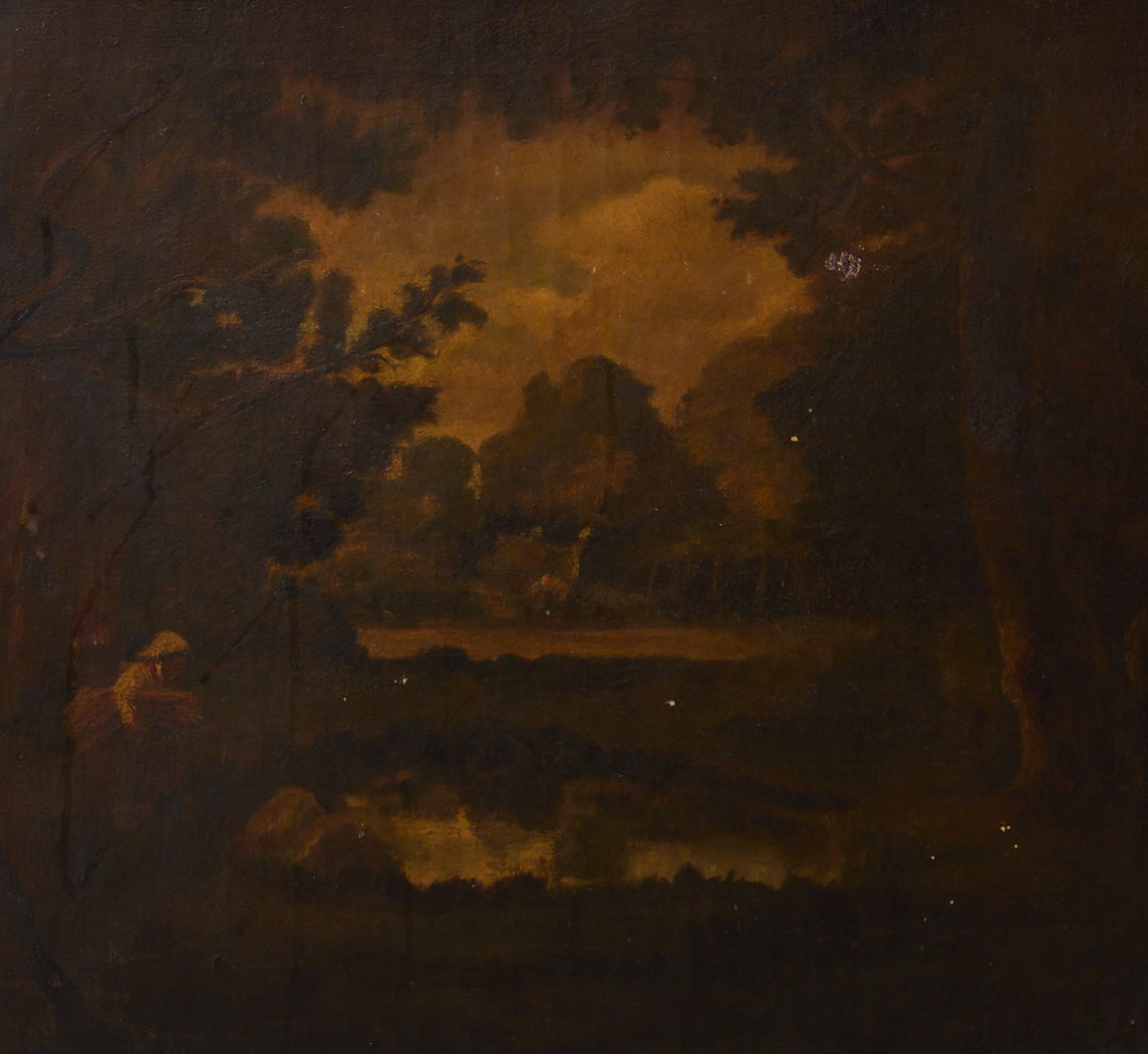 19TH CENTURY ENGLISH SCHOOL HAYMAKER LANDSCAPE