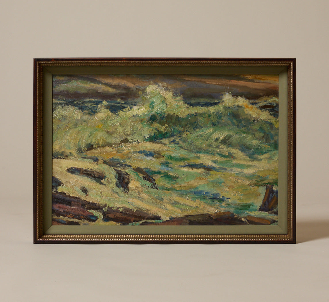 EARLY 20TH CENTURY AUSTRIAN IMPRESSIONIST OCEAN LANDSCAPE BY FRANZ ARTHUR BISCHOFF (1864-1929)