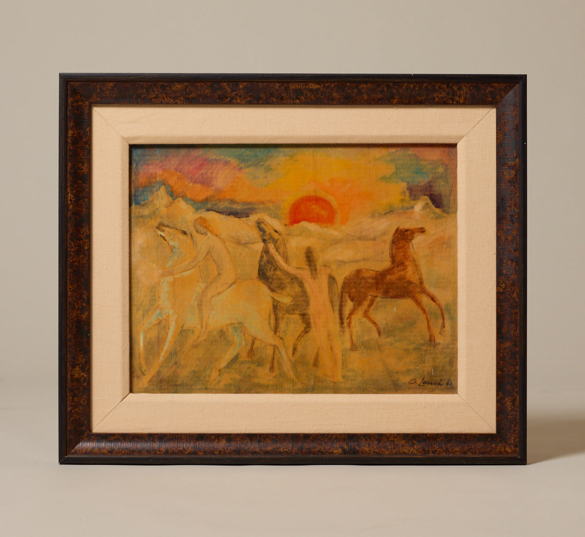 1960S EXPRESSIONIST GOLDEN HOUR HORSEBACK SCENE