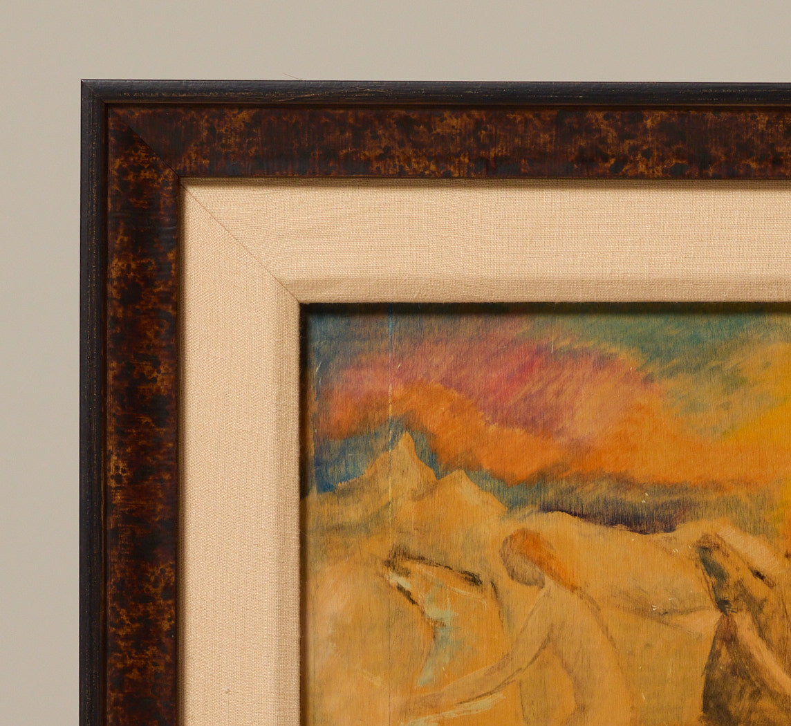 1960S EXPRESSIONIST GOLDEN HOUR HORSEBACK SCENE