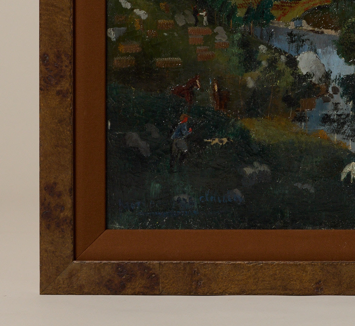 EARLY 20TH CENTURY FRENCH VILLAGE LANDSCAPE