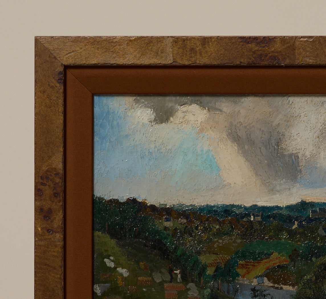 EARLY 20TH CENTURY FRENCH VILLAGE LANDSCAPE