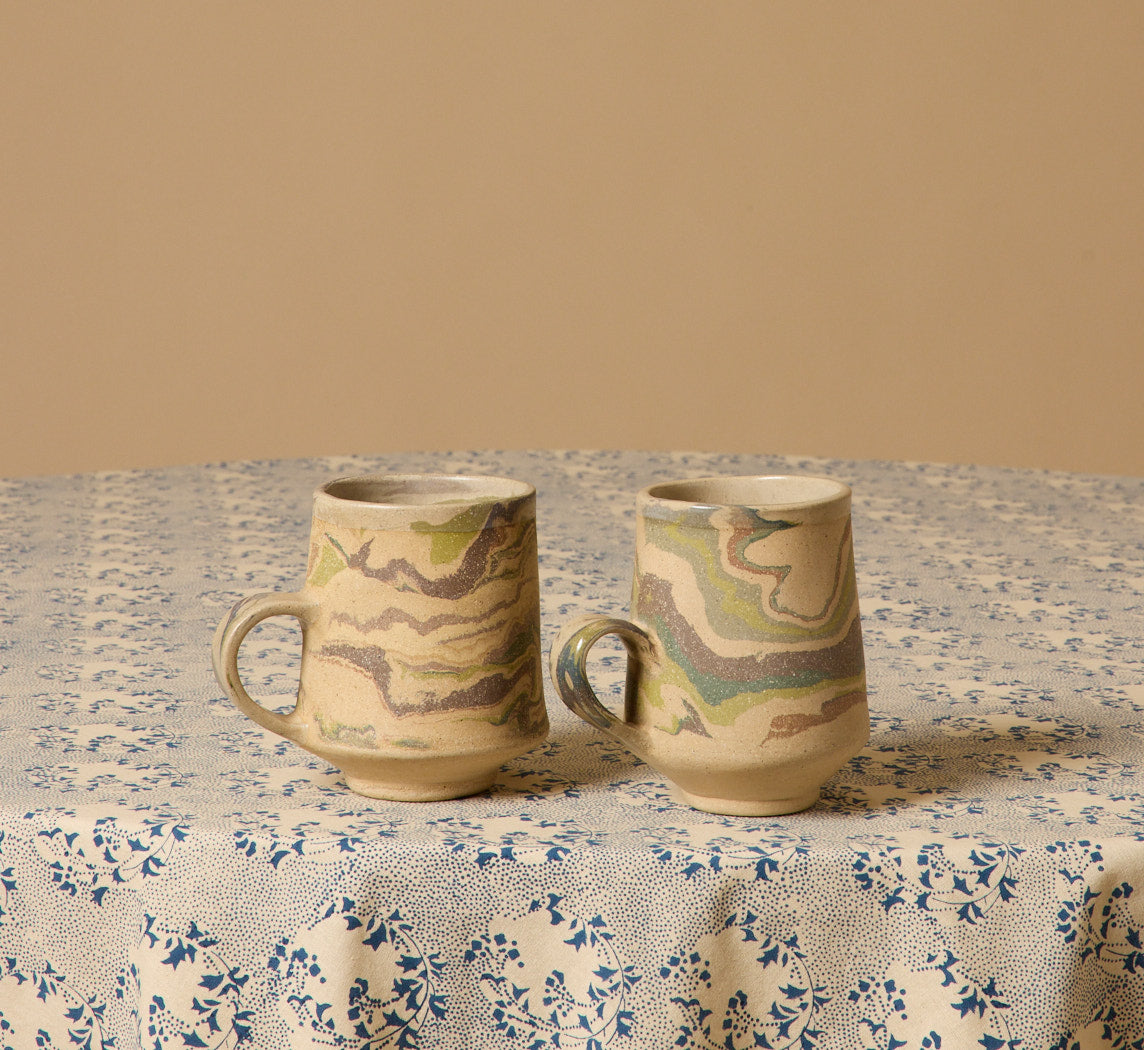 MARBLED STONEWARE MUG