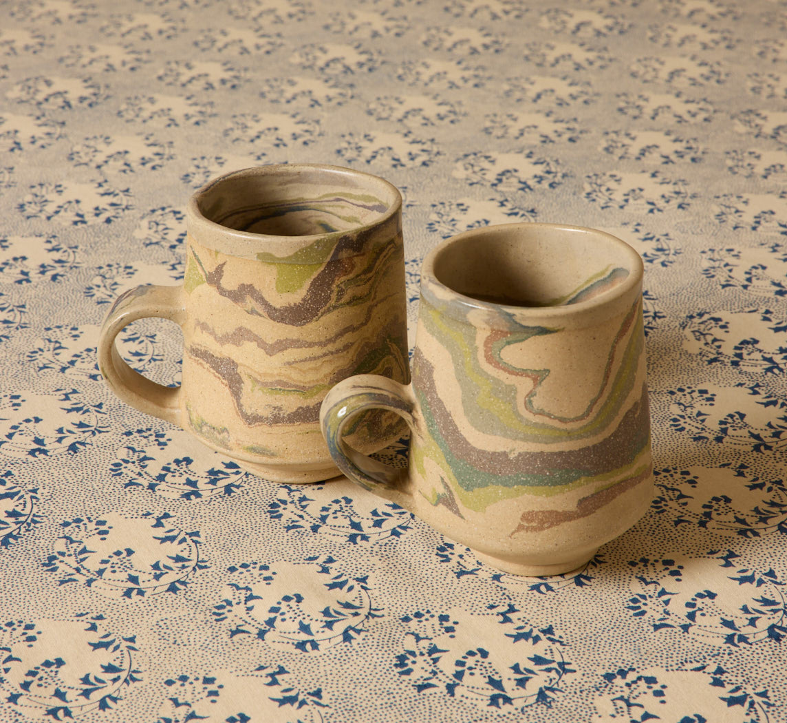 MARBLED STONEWARE MUG