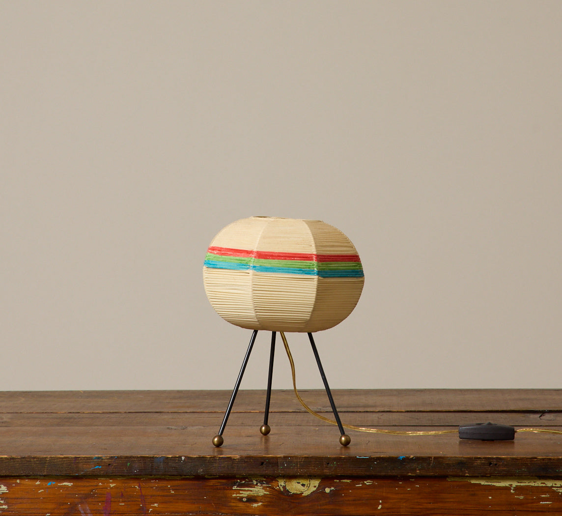 1950S ITALIAN RAFFIA TRIPOD TABLE LAMP