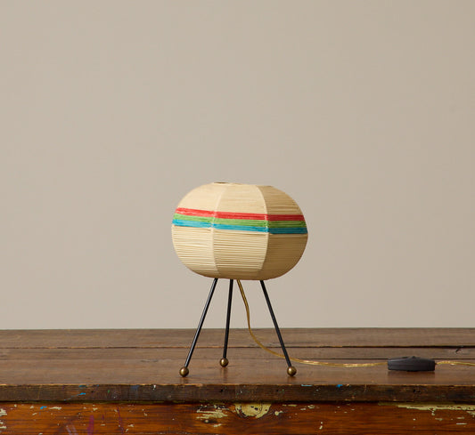 1950S ITALIAN RAFFIA TRIPOD TABLE LAMP