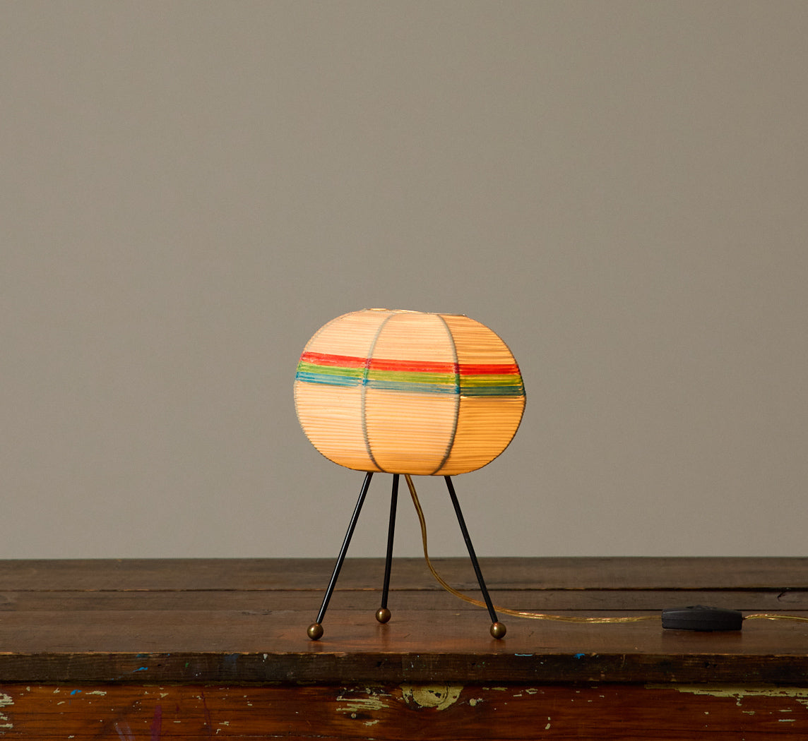 1950S ITALIAN RAFFIA TRIPOD TABLE LAMP