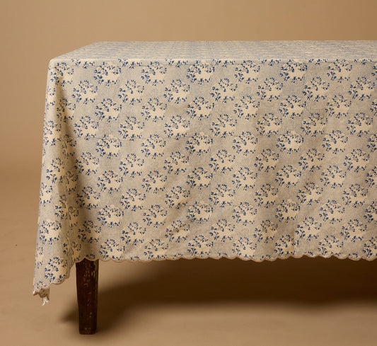 PIERCE & WARD TABLECLOTH IN BLUE MOON FLORAL