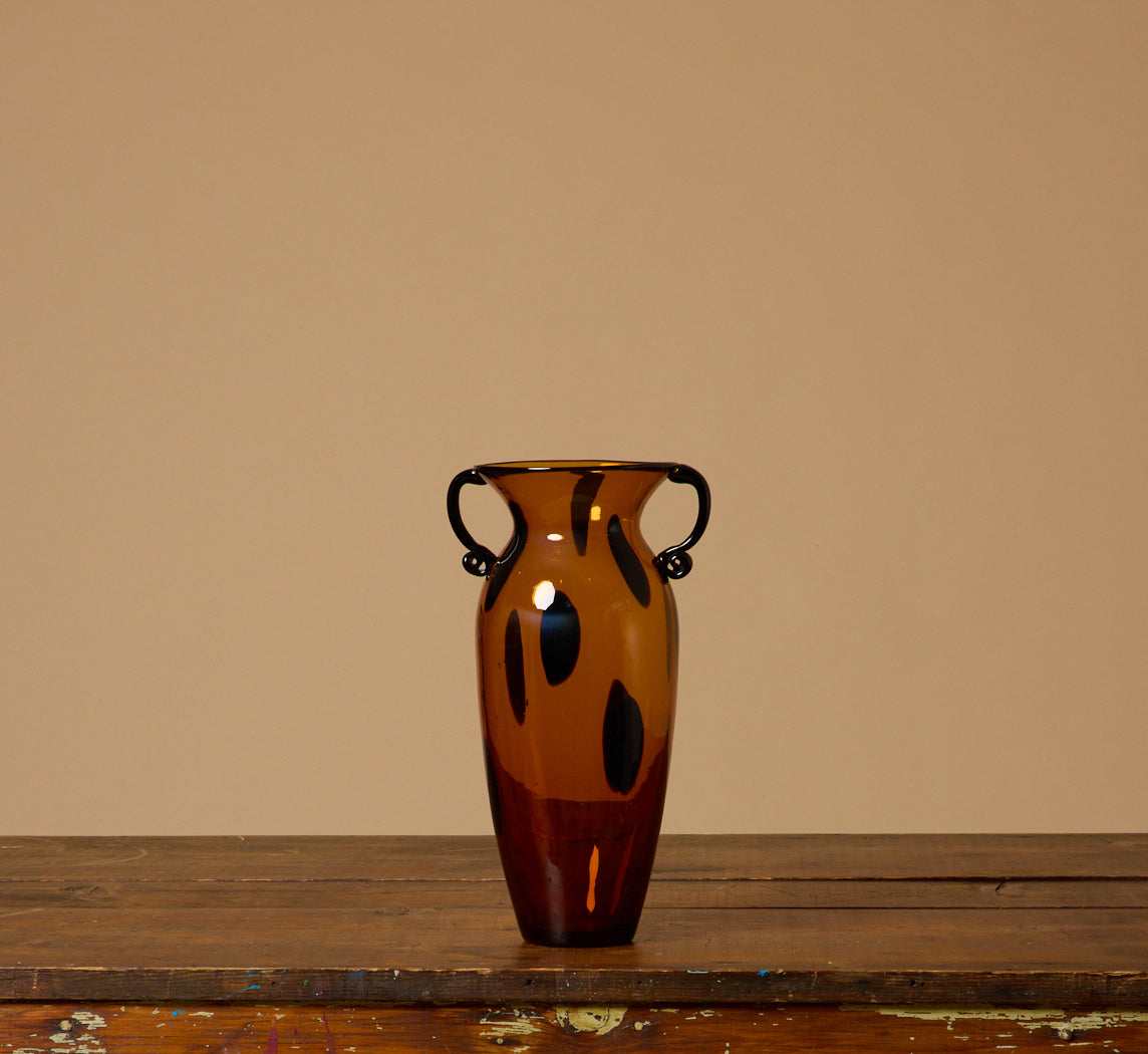VINTAGE SPOTTED MURANO GLASS AMPHORA VASE