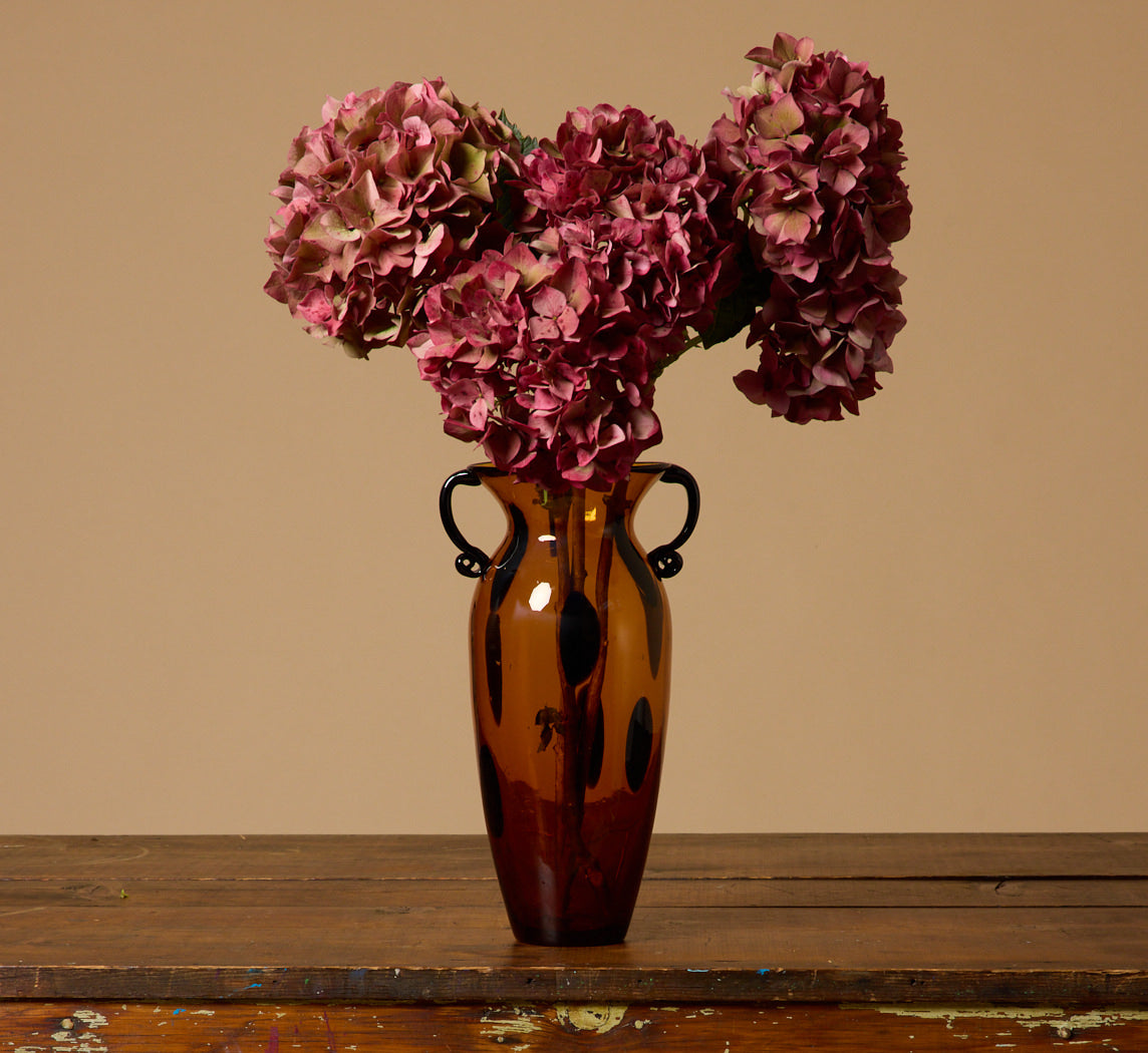 VINTAGE SPOTTED MURANO GLASS AMPHORA VASE