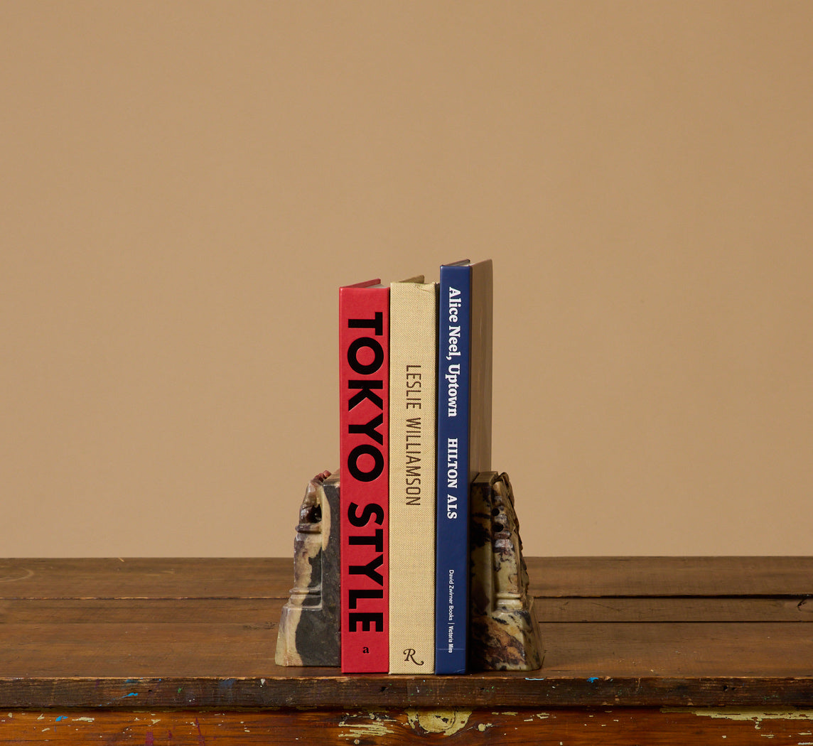 PAIR OF ANTIQUE SOAPSTONE BOOKENDS