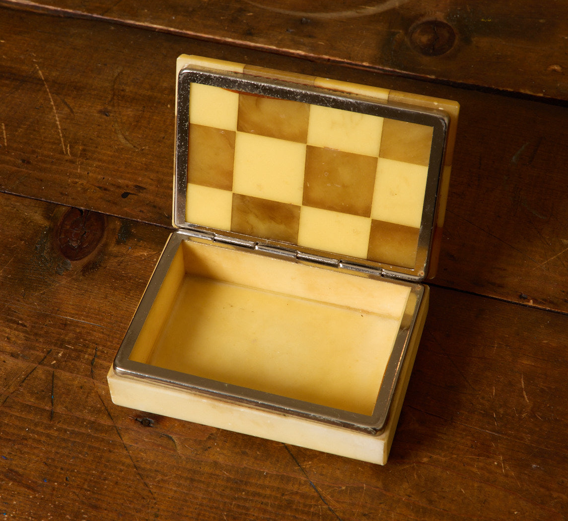 VINTAGE ITALIAN ALABASTER TRINKET BOX
