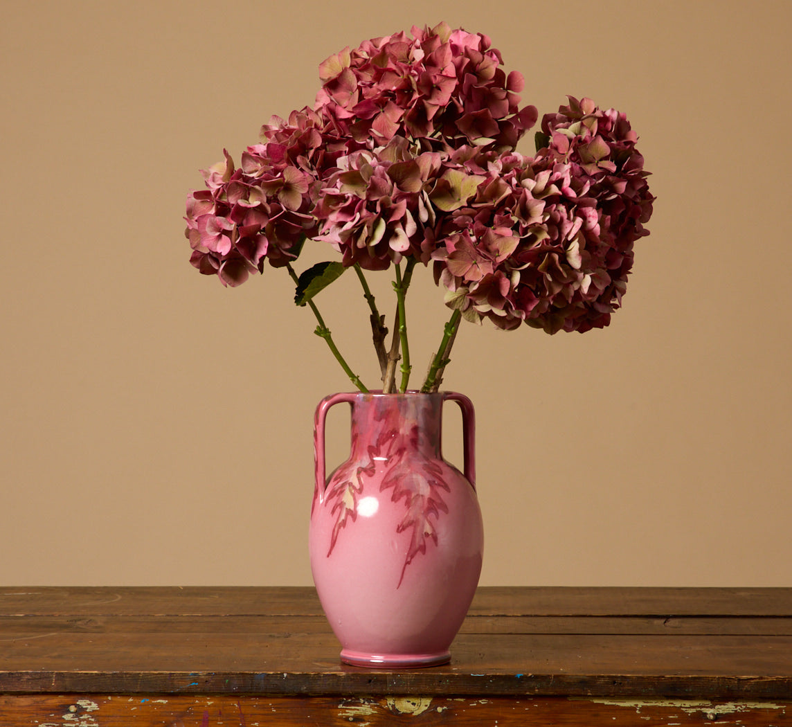1920S ART NOUVEAU PINK AMPHORA VASE BY WELLER