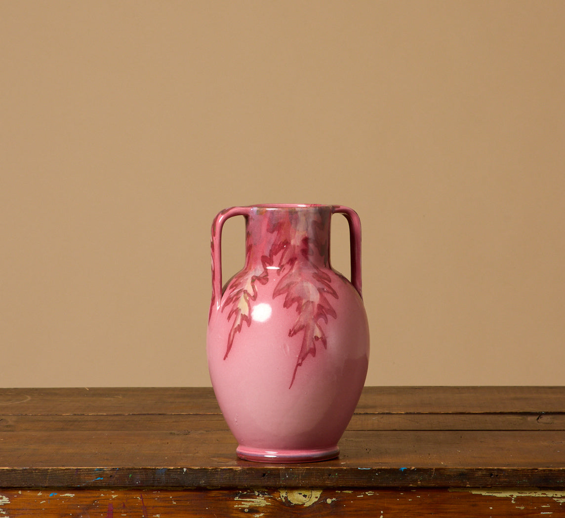1920S ART NOUVEAU PINK AMPHORA VASE BY WELLER