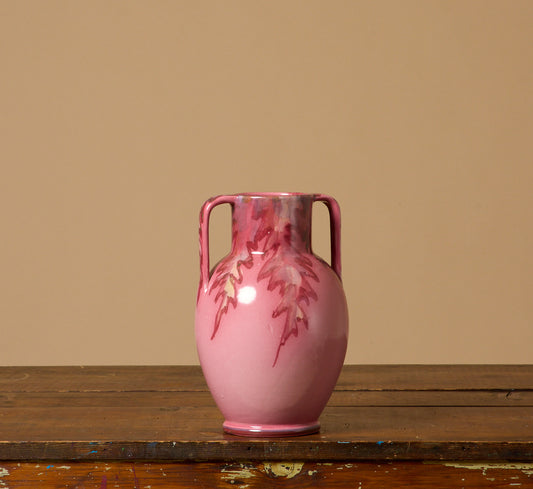 1920S ART NOUVEAU PINK AMPHORA VASE BY WELLER