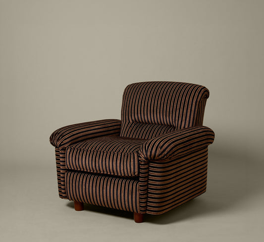 VINTAGE TUFTED CLUB CHAIR IN STRIPED VELVET