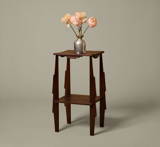 1930S AMSTERDAM SCHOOL SIDE TABLE WITH STEPPED LEGS