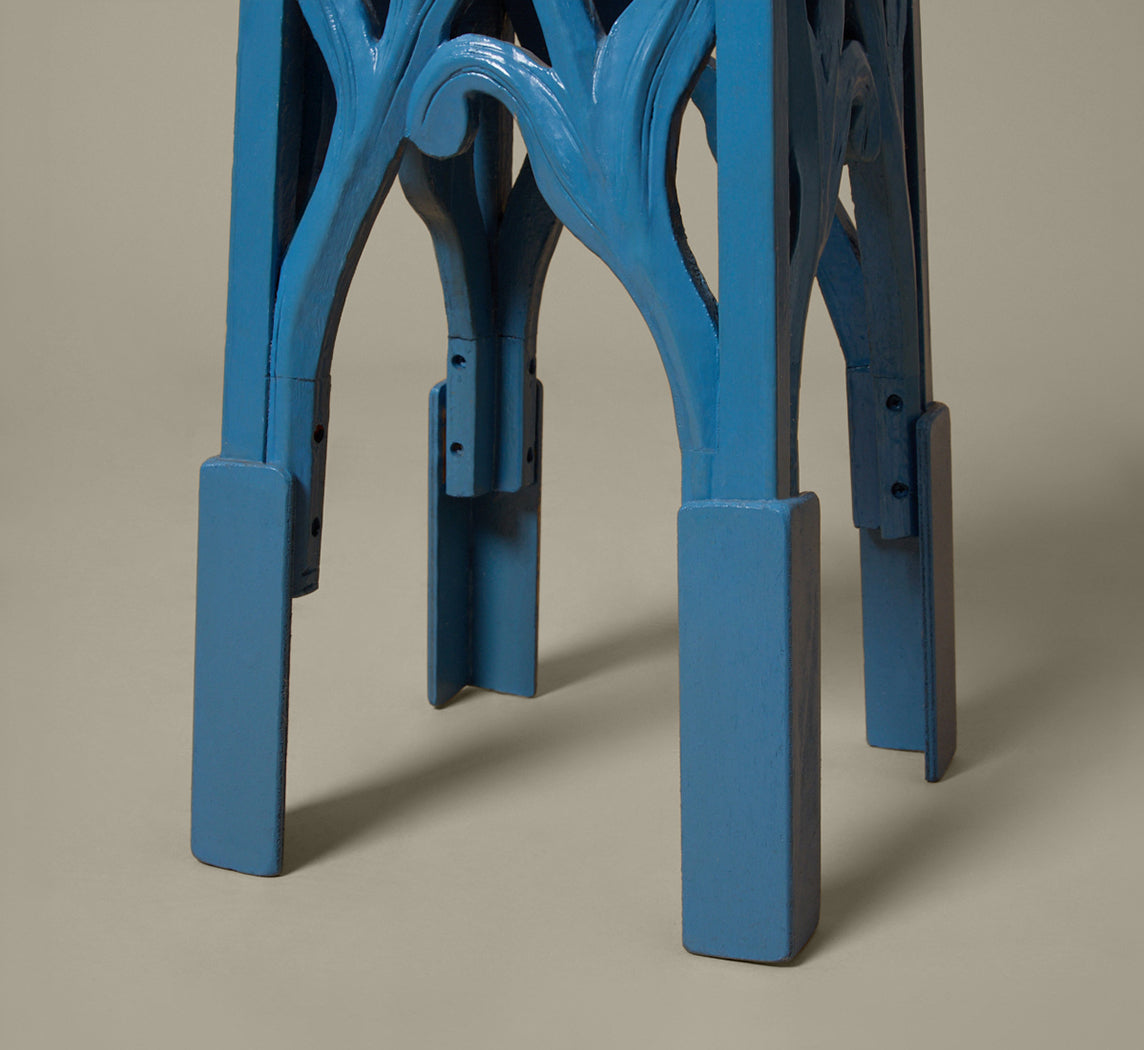 ART NOUVEAU SIDE TABLE WITH FLOWERS