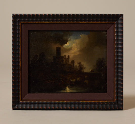 17TH CENTURY DUTCH MOONLIT CASTLE LANDSCAPE