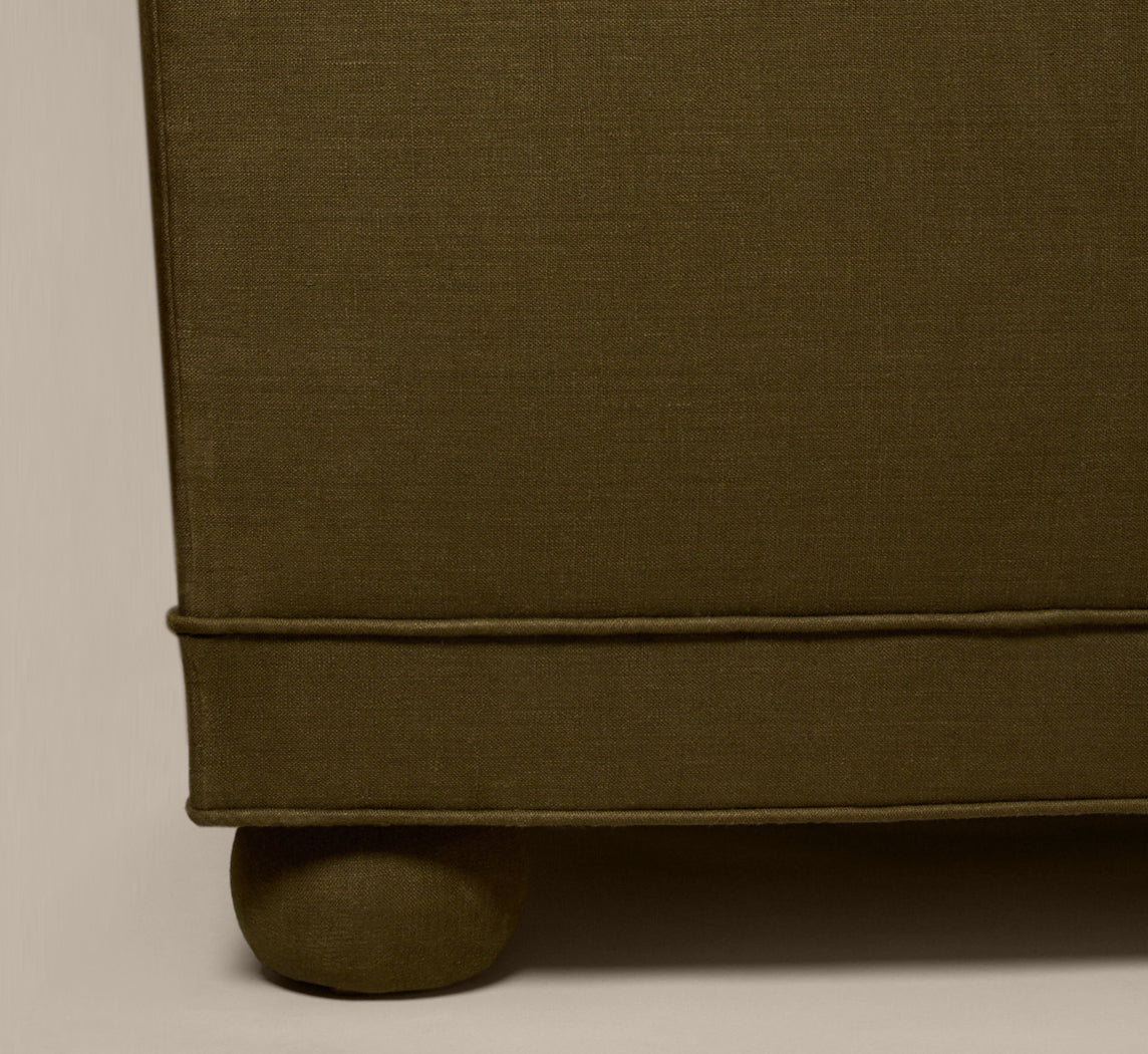 PIERCE & WARD SATURDAY SOFA IN BLANKET GREEN LINEN