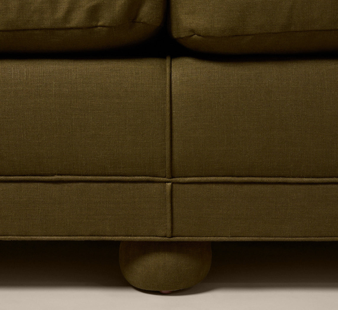 PIERCE & WARD SATURDAY SOFA IN BLANKET GREEN LINEN