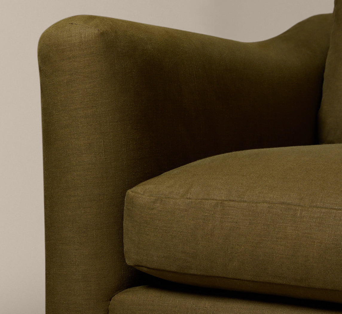 PIERCE & WARD SATURDAY SOFA IN BLANKET GREEN LINEN