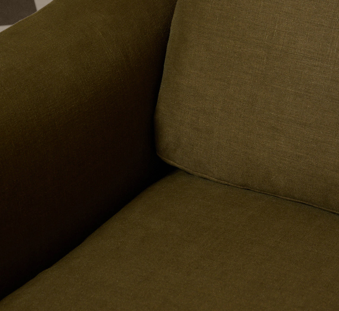 PIERCE & WARD SATURDAY SOFA IN BLANKET GREEN LINEN