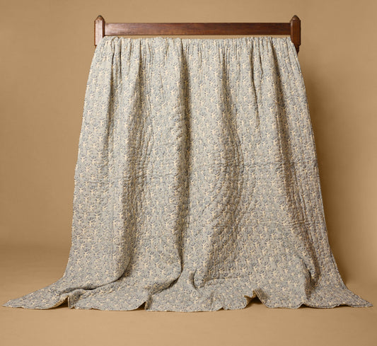 PIERCE & WARD BLUE MOON FLORAL QUILT