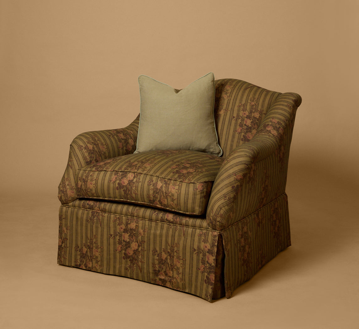 VINTAGE ARMCHAIR IN PIERCE & WARD LADY MADONNA WITH SKIRT