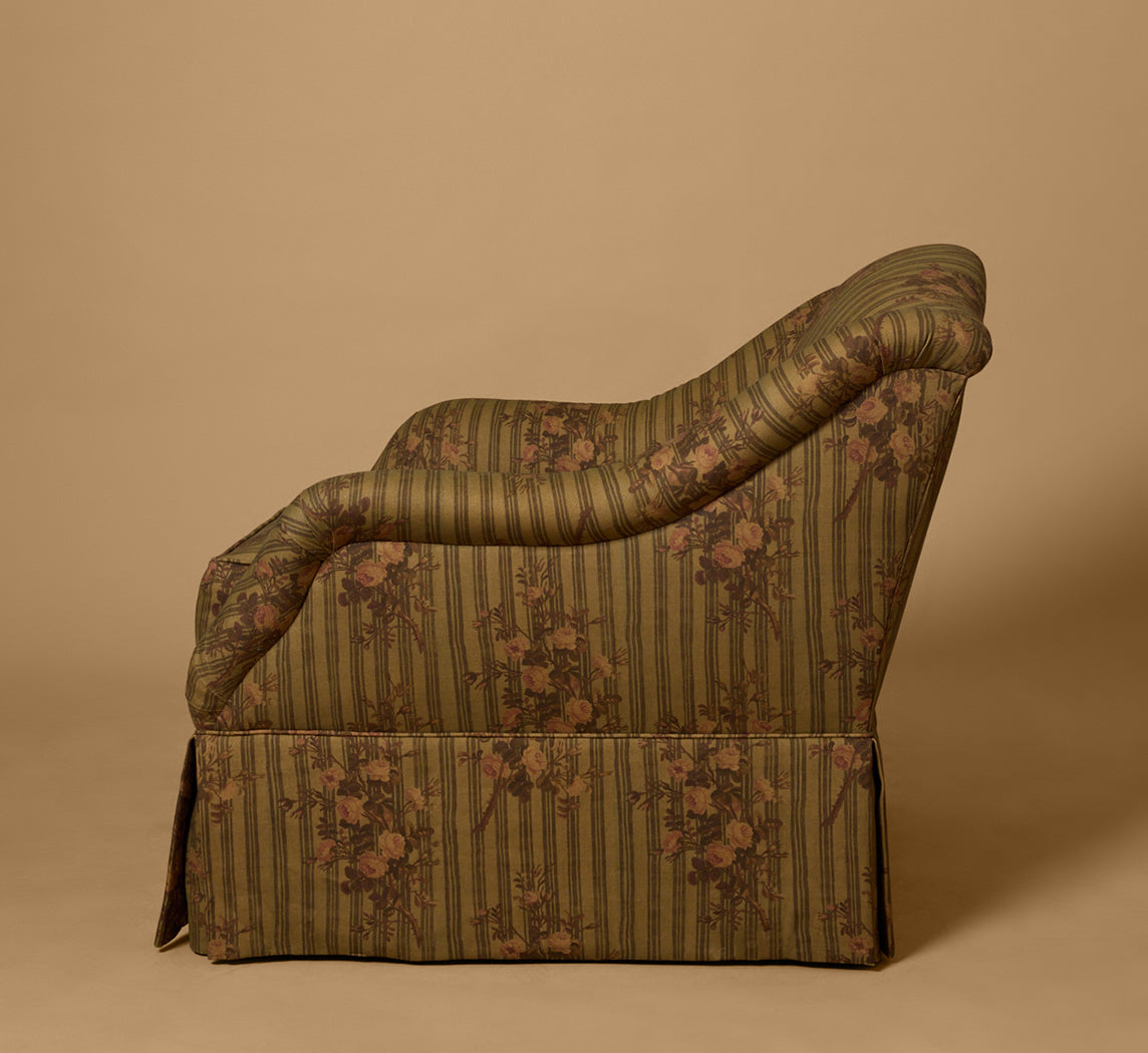 VINTAGE ARMCHAIR IN PIERCE & WARD LADY MADONNA WITH SKIRT