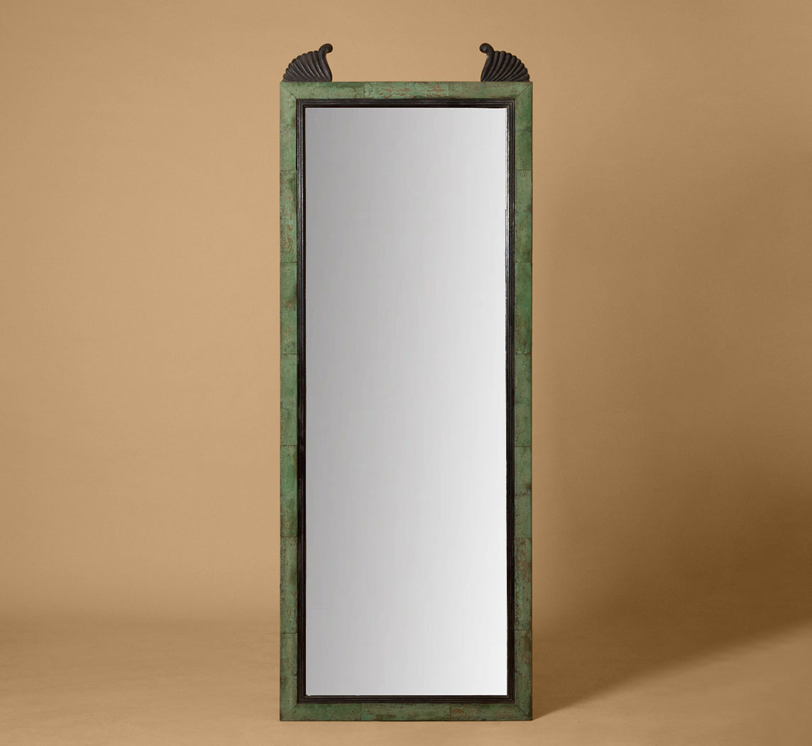 VINTAGE PAINTED VERDIGRIS PIER MIRROR