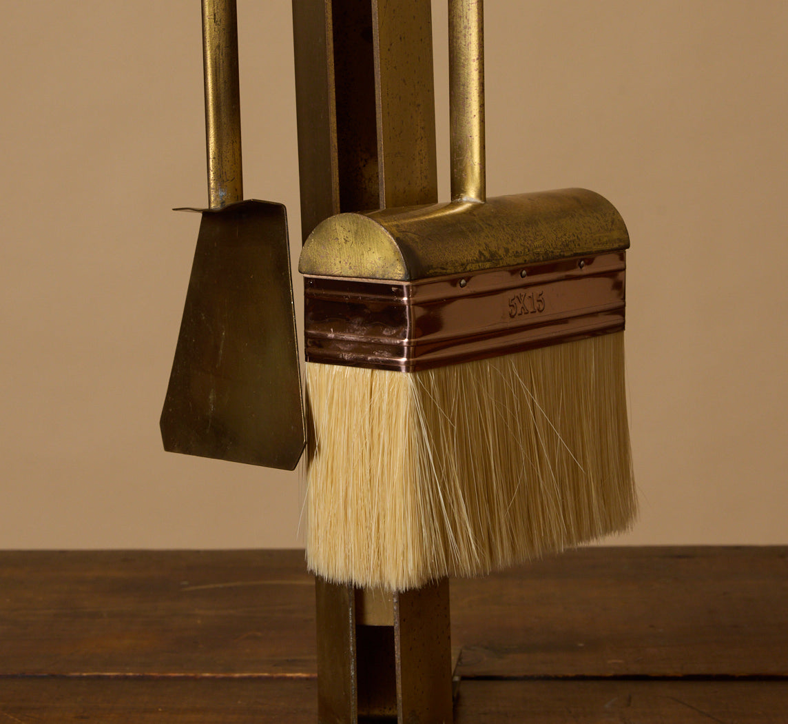 RARE 1950S ITALIAN BRASS FIREPLACE TOOL SET