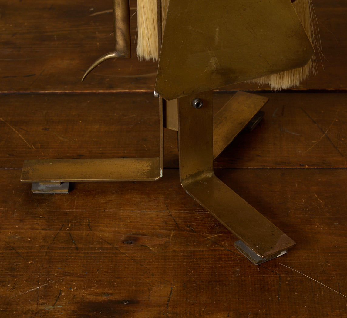 RARE 1950S ITALIAN BRASS FIREPLACE TOOL SET