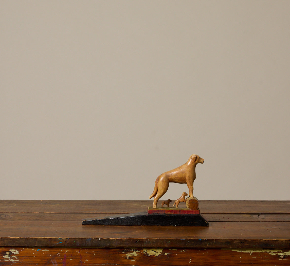 VINTAGE FOLK ART POLYCHROME PAINTED DOORSTOP